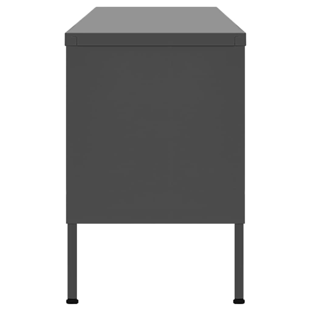 vidaXL ТВ шкаф, антрацит, 105x35x50 см, стомана