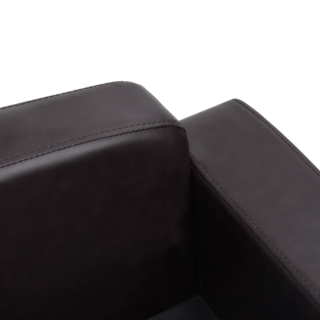 vidaXL Кучешки диван, кафяв, 80x50x40 см, изкуствена кожа