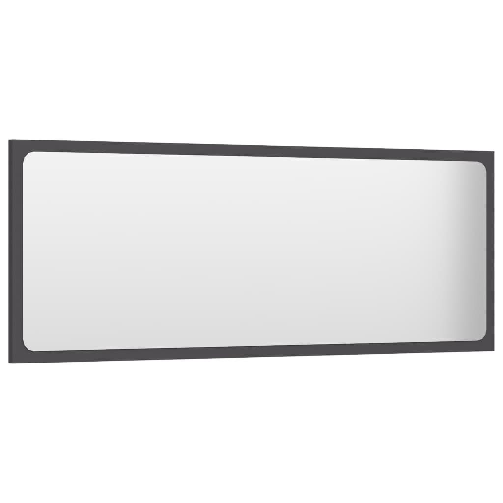 vidaXL Огледало за баня, сиво, 100x1,5x37 см, ПДЧ