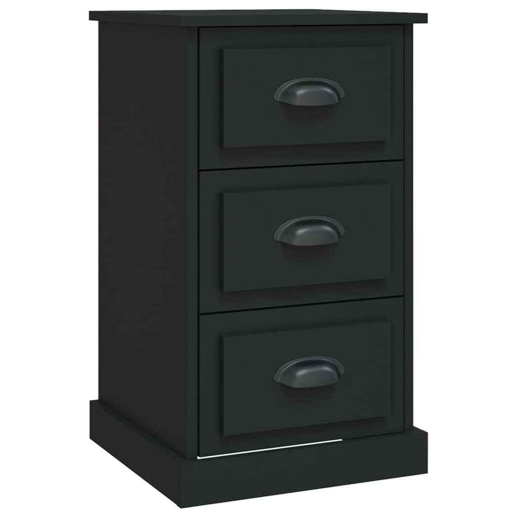 vidaXL Нощно шкафче, черно, 39x39x67 см, инженерно дърво