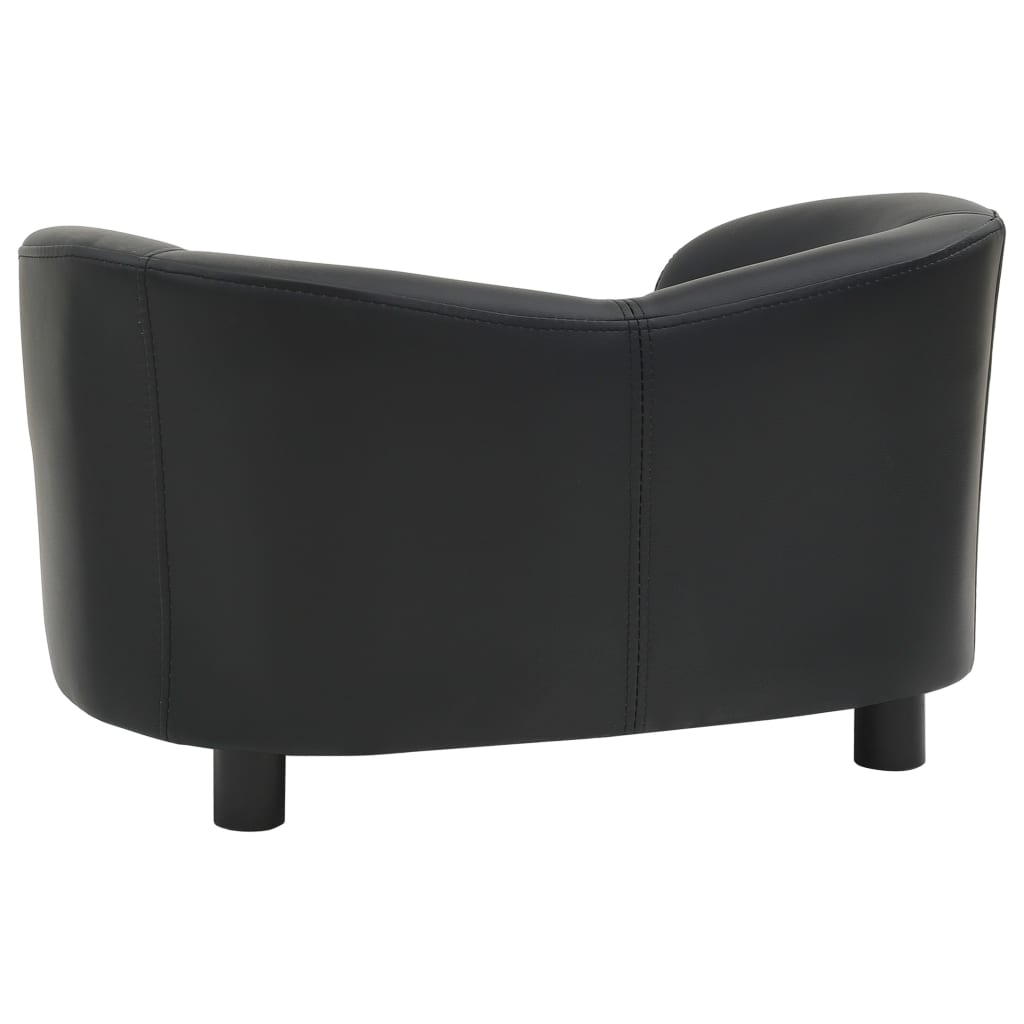 vidaXL Кучешки диван, черен, 67x41x39 см, изкуствена кожа
