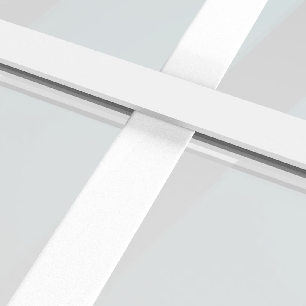 vidaXL Плъзгаща се врата матирано ESG стъкло и алуминий 76x205 см бяла