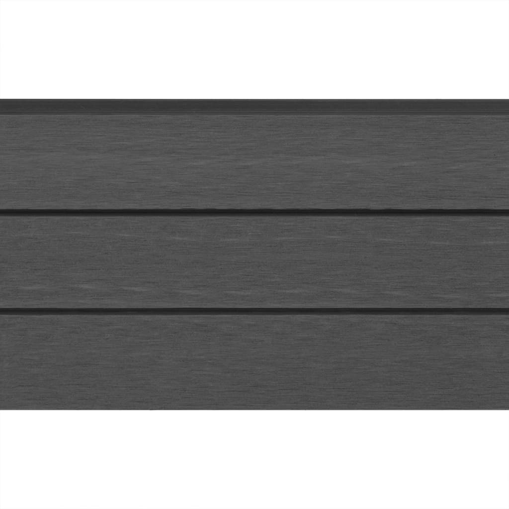 vidaXL Комплект WPC ограда, 3 квадратни пана, 526x185 см, сив
