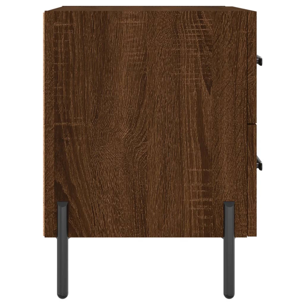 vidaXL Нощно шкафче кафяв дъб 40x35x47,5 см инженерно дърво