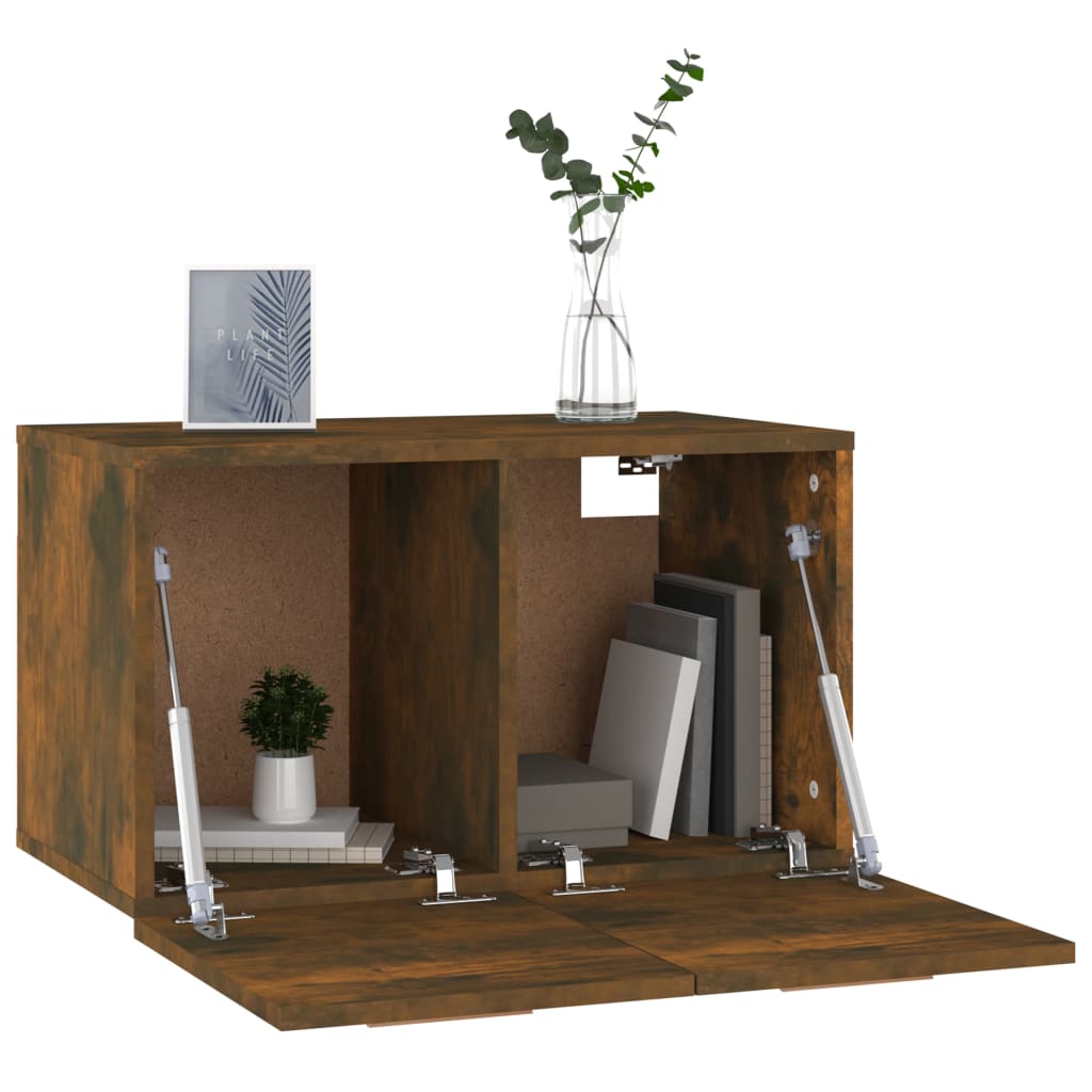 vidaXL Стенен шкаф, опушен дъб, 60x36,5x35 см, инженерно дърво
