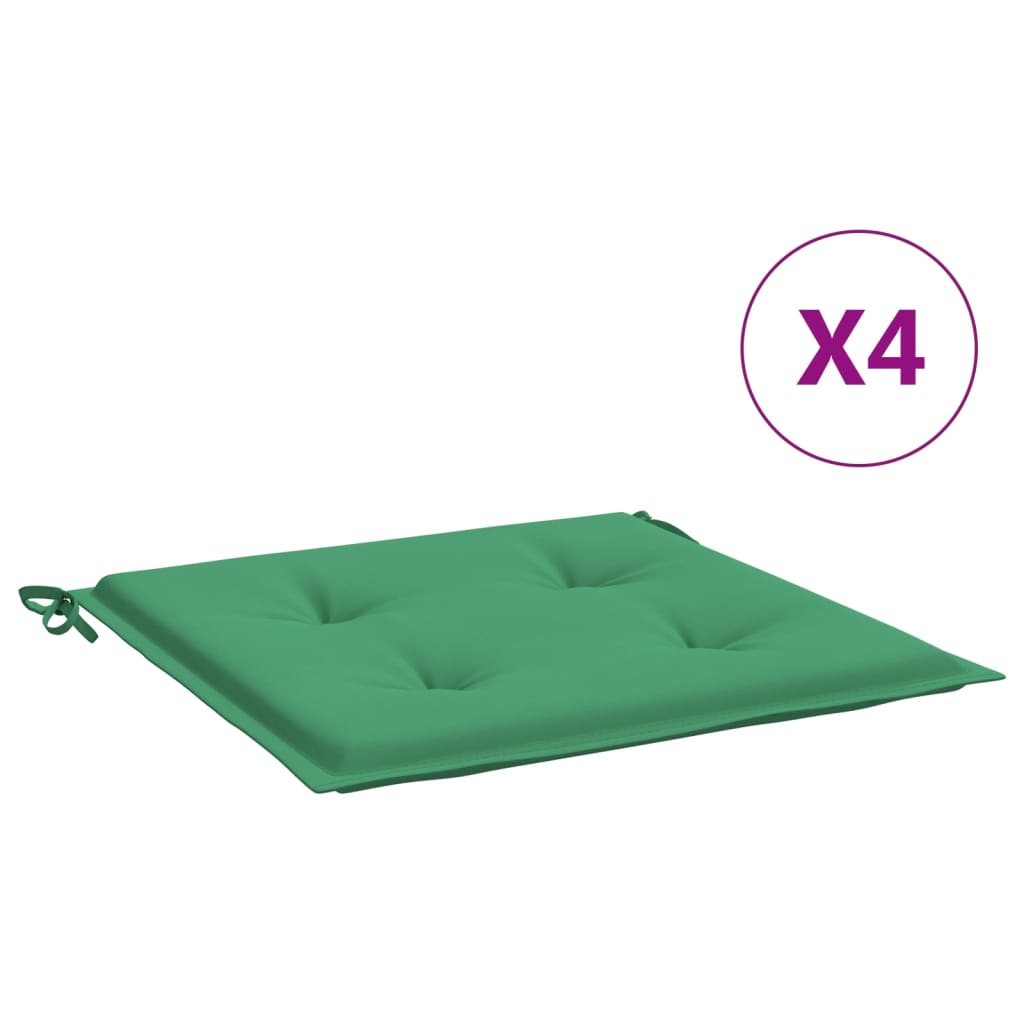 vidaXL Възглавници за столове 4 бр зелени 50x50x3 см Оксфорд плат
