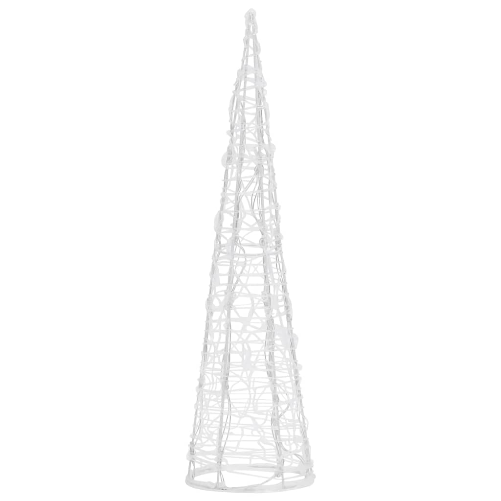 vidaXL Акрилна декоративна пирамида LED светещ конус студено бял 60 см