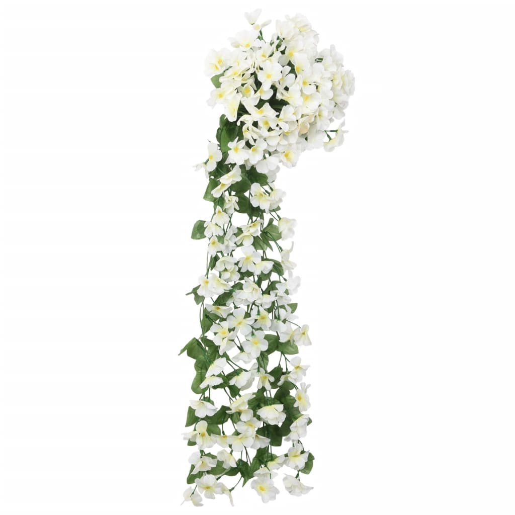 vidaXL Гирлянди от изкуствени цветя 3 бр бели 85 см