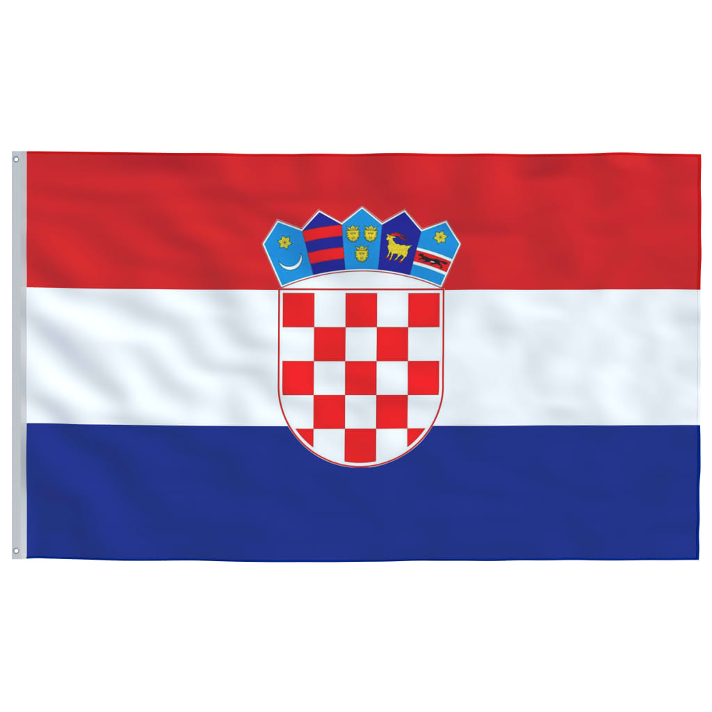 vidaXL Флаг на Хърватия и флагщок 5,55 м алуминий