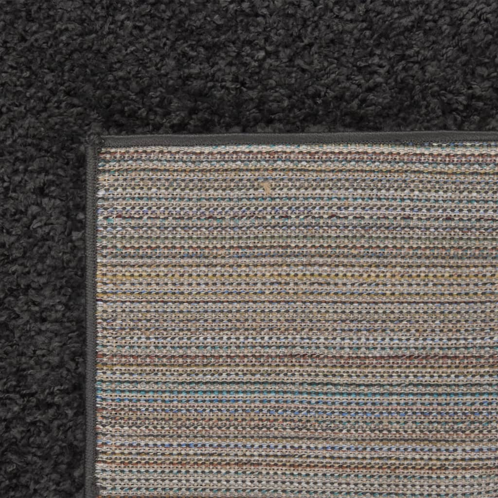 vidaXL Шаги килим с дълъг косъм, антрацит, 160x230 см