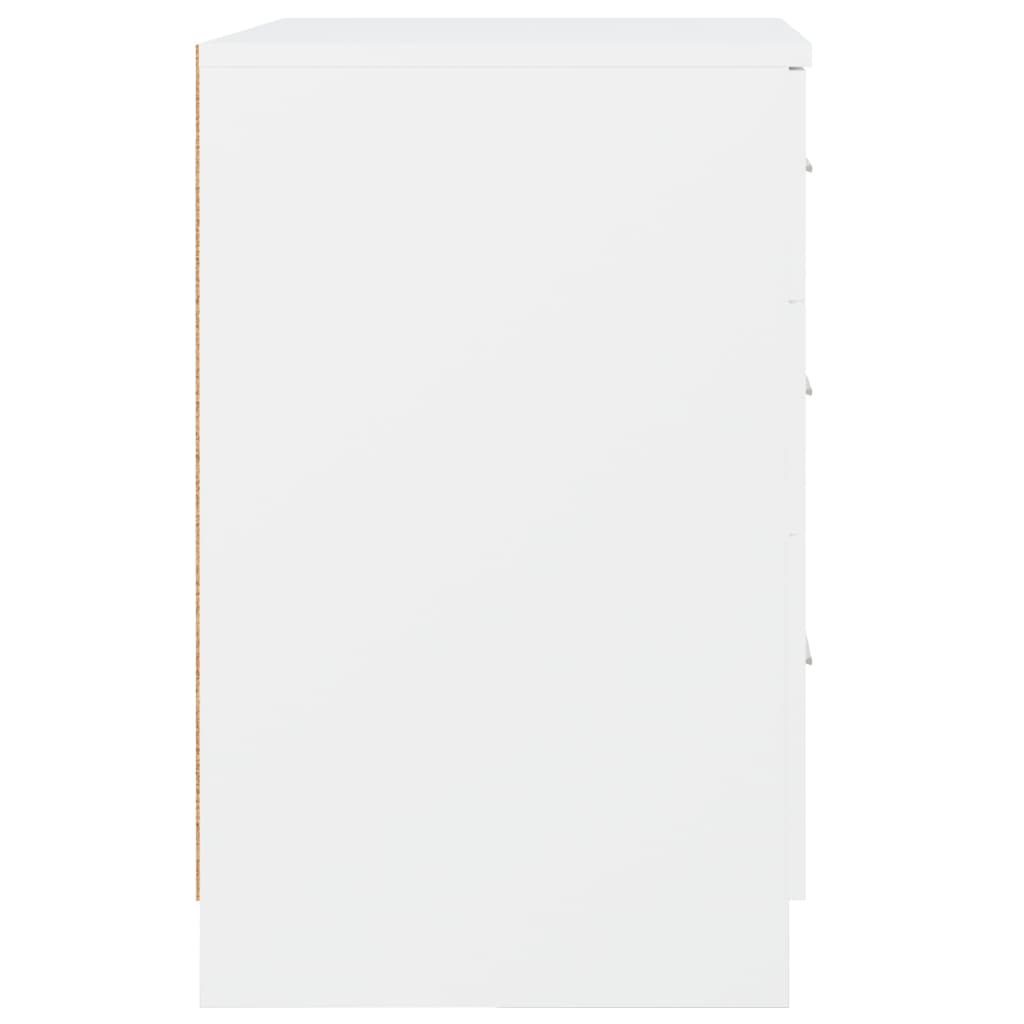 vidaXL Нощно шкафче, бяло, 40x40x63 см, инженерно дърво
