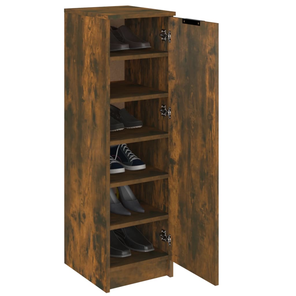 vidaXL Шкаф за обувки, опушен дъб, 30x35x100 см, инженерно дърво