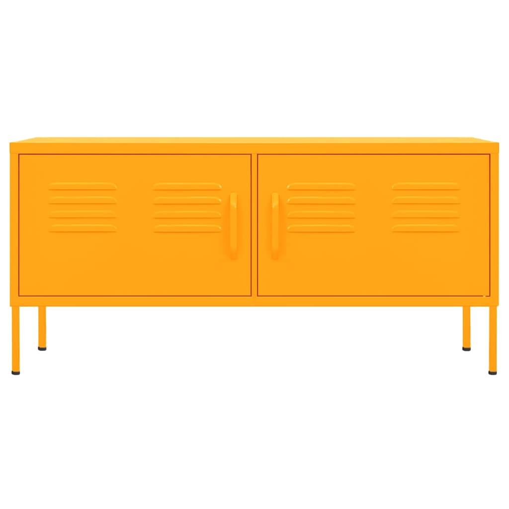 vidaXL ТВ шкаф, горчица жълто, 105x35x50 см, стомана