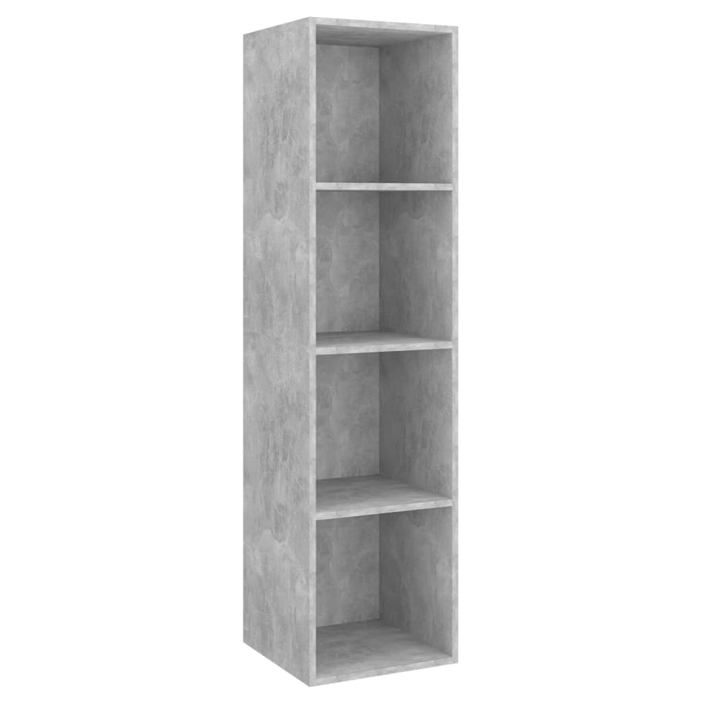 vidaXL ТВ шкаф за стенен монтаж, бетонно сив, 37x37x142,5 см, ПДЧ