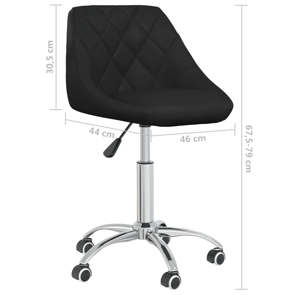 vidaXL Въртящи се трапезни столове, 2 бр, черни, изкуствена кожа
