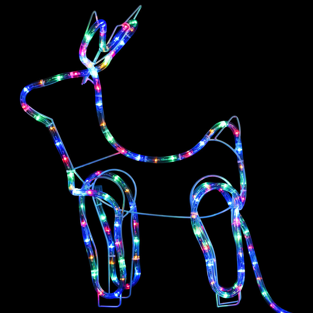 vidaXL Коледна украса за открито северен елен с шейна 252 LED лампи
