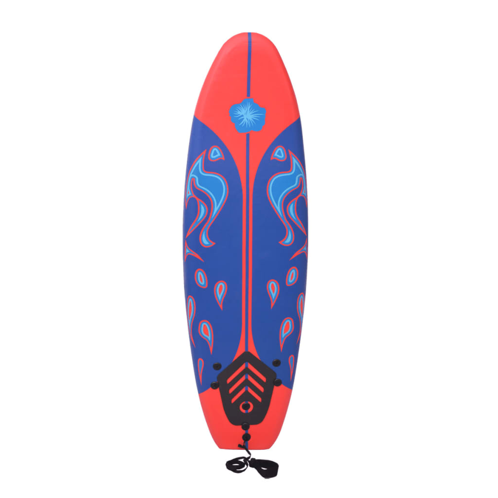 vidaXL Дъска за сърф, синьо и червено, 170 см