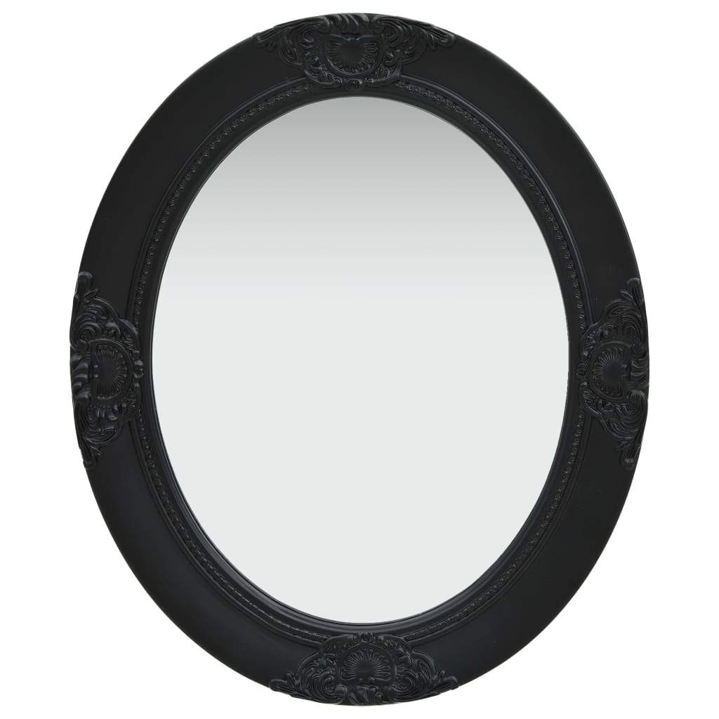 vidaXL Стенно огледало, бароков стил, 50x60 см, черно