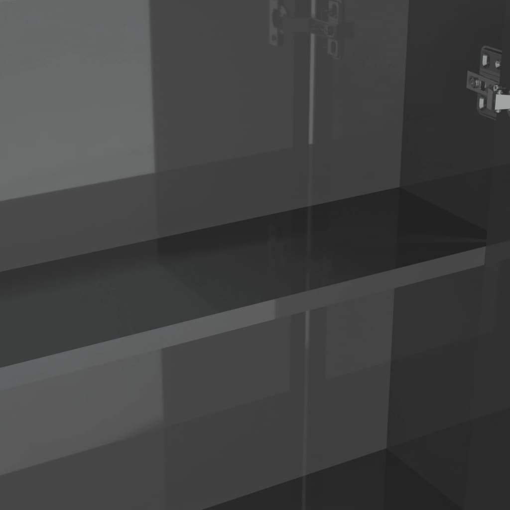 vidaXL Шкаф с огледало за баня, 60x15x75 см, МДФ, сив гланц