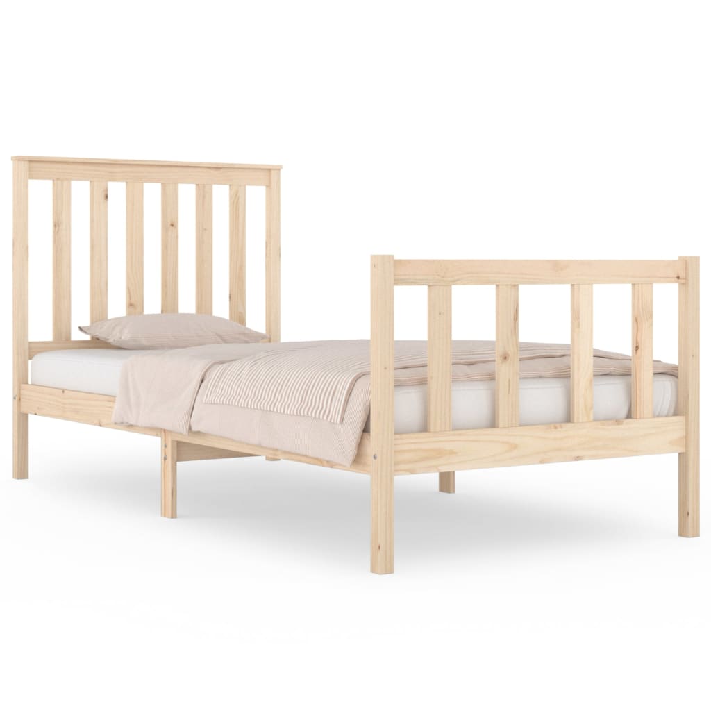 vidaXL Рамка за легло, масивно дърво бор, 75x190 см, Small Single
