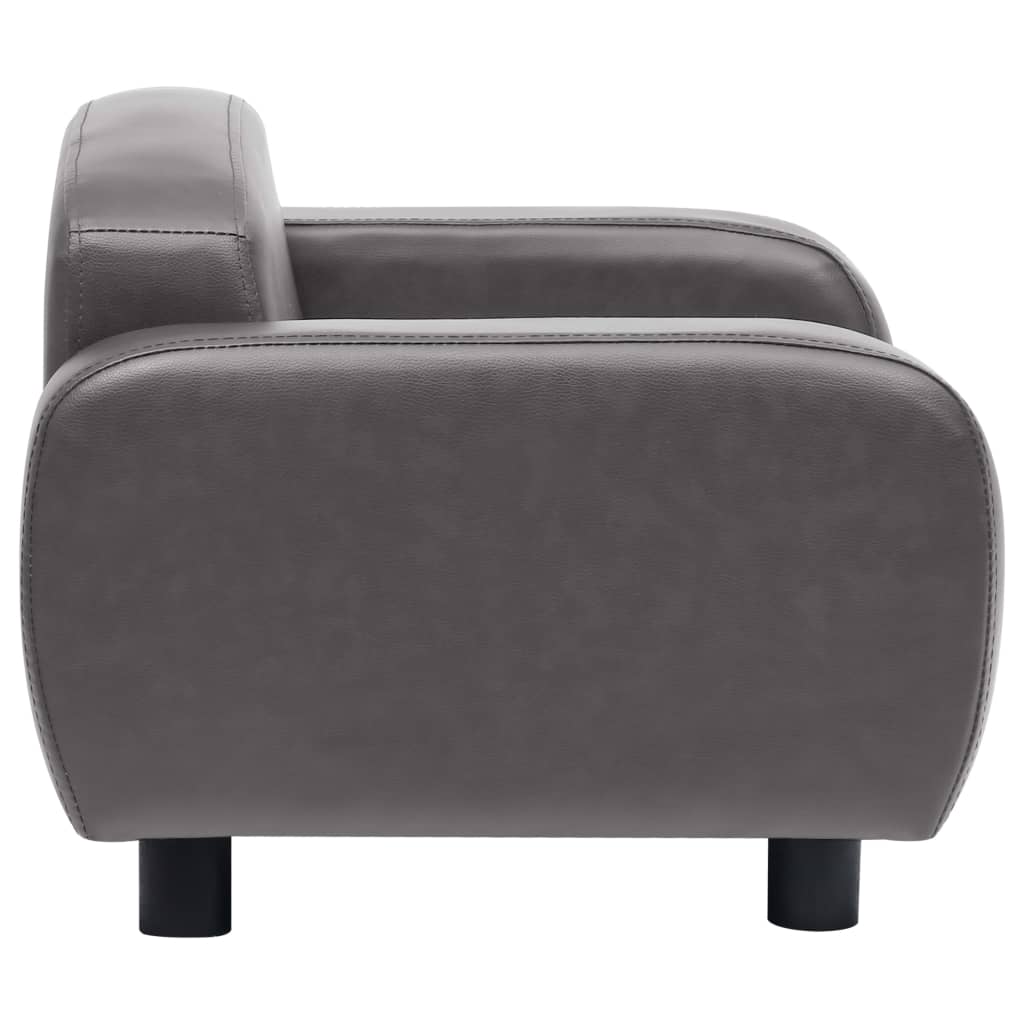 vidaXL Кучешки диван, сив, 80x50x40 см, изкуствена кожа