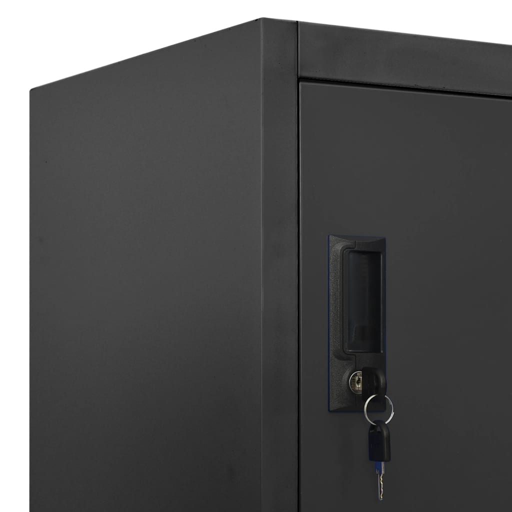 vidaXL Заключващ се шкаф, антрацит, 90x45x180 см, стомана