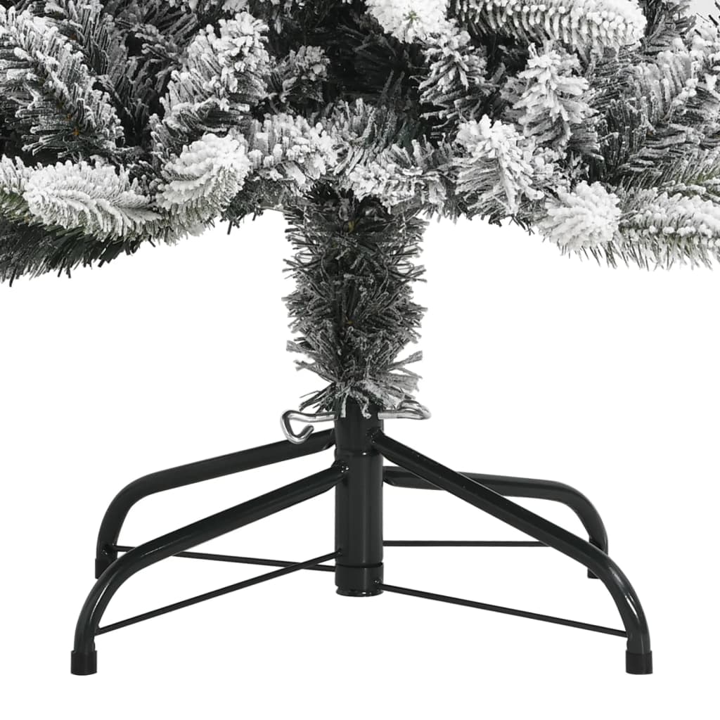 vidaXL Изкуствена коледна елха с флокиран сняг, 120 см, PVC и PE