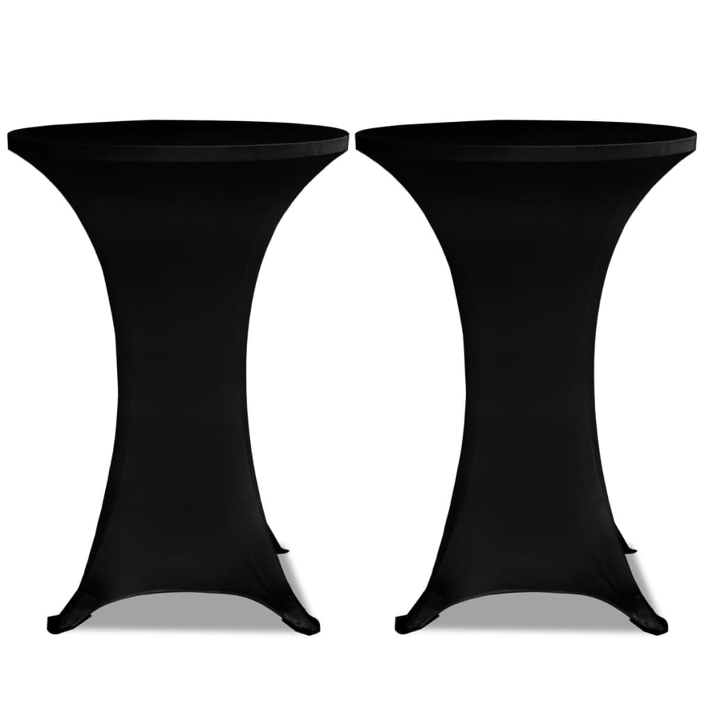 Еластични покривки за бар маси, диаметър 80 см, черни – 2 броя