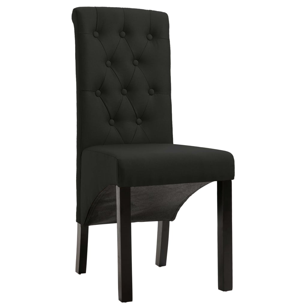 vidaXL Трапезни столове, 6 бр, черни, плат
