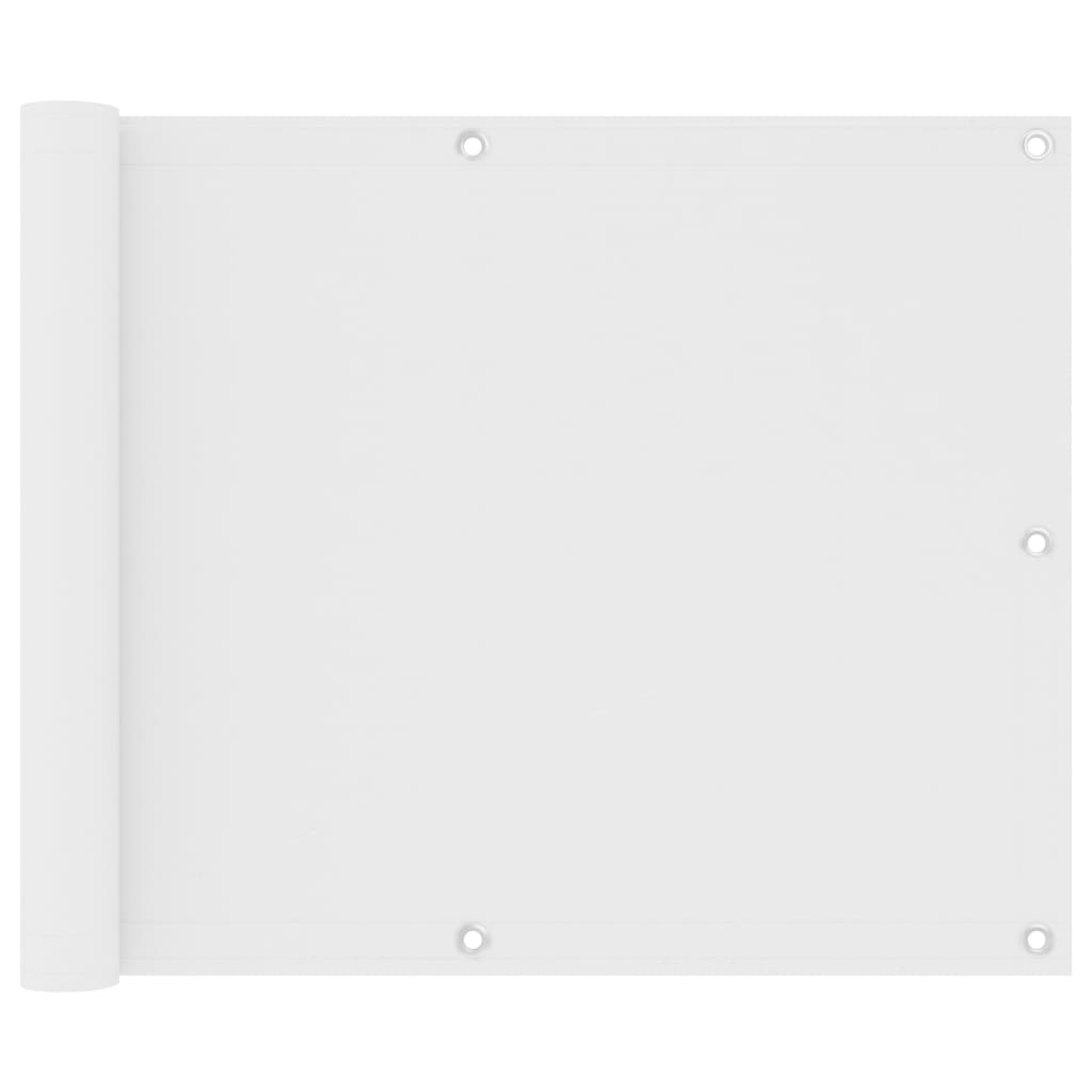 vidaXL Балконски параван, бял, 75x300 см, оксфорд плат
