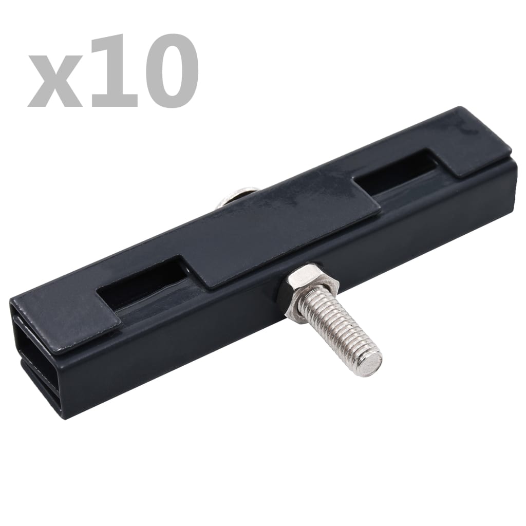 vidaXL U-образни конектори за градински пана, 10 комплекта, антрацит