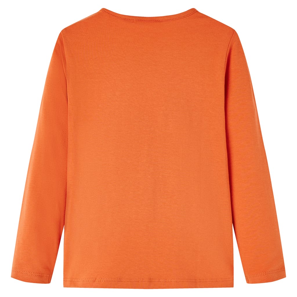 Детска тениска с дълъг ръкав, опушено оранжево, 92