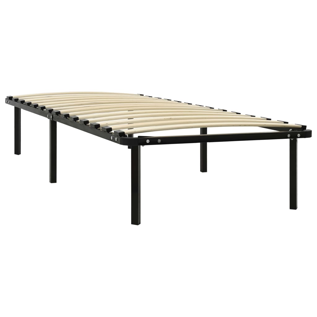 vidaXL Рамка за легло, черна, метал, 90x200 см