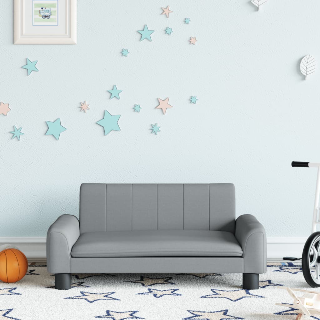 vidaXL Детски диван, светлосив, 70x45x30 см, текстил