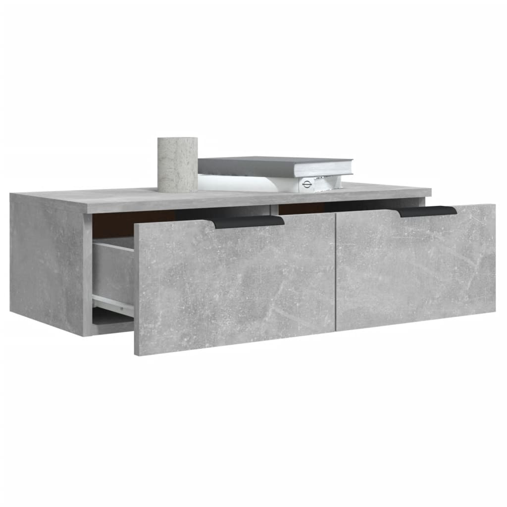 vidaXL Стенен шкаф, бетонно сив, 68x30x20 см, инженерно дърво