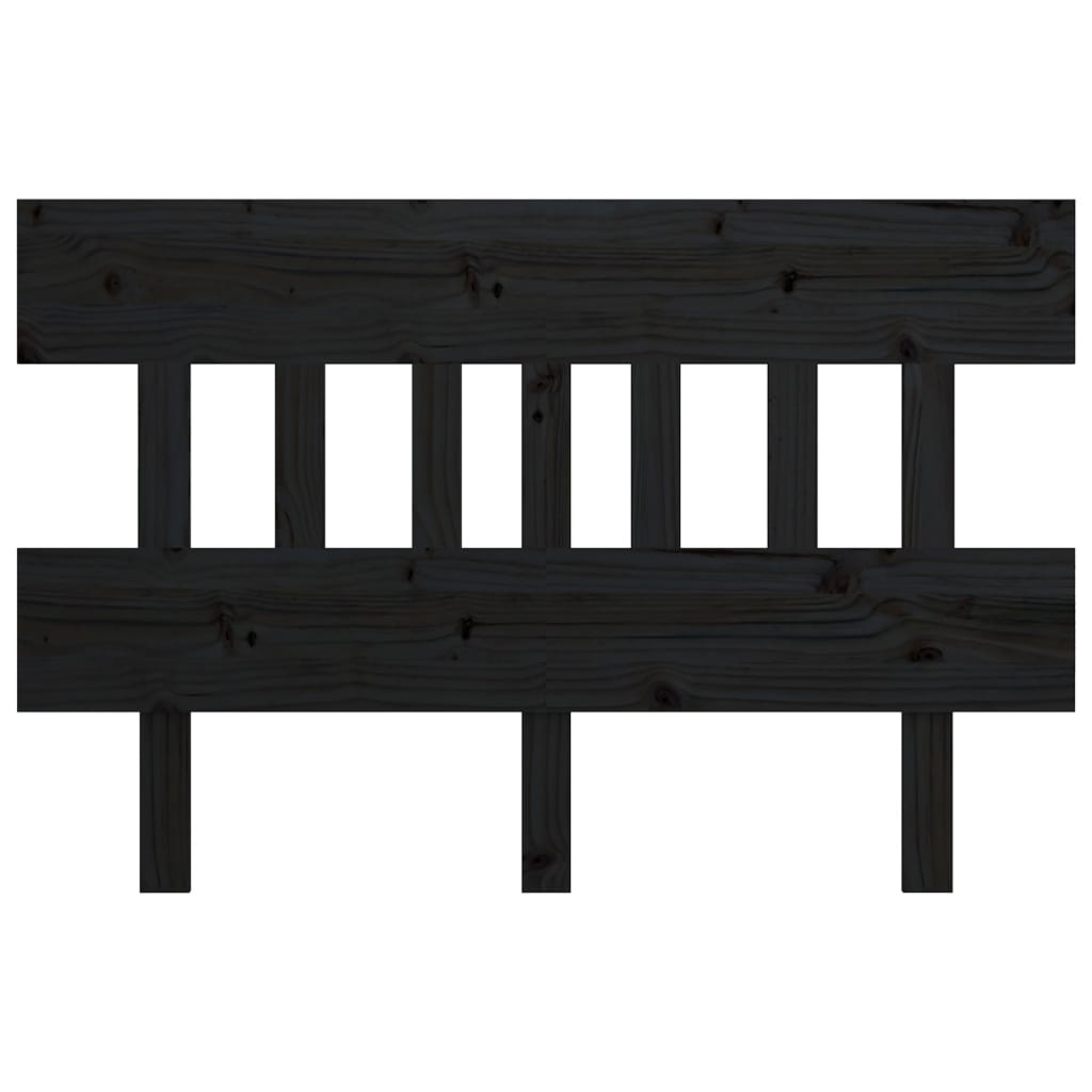 vidaXL Горна табла за легло, черна, 143,5x3x81 см, бор масив