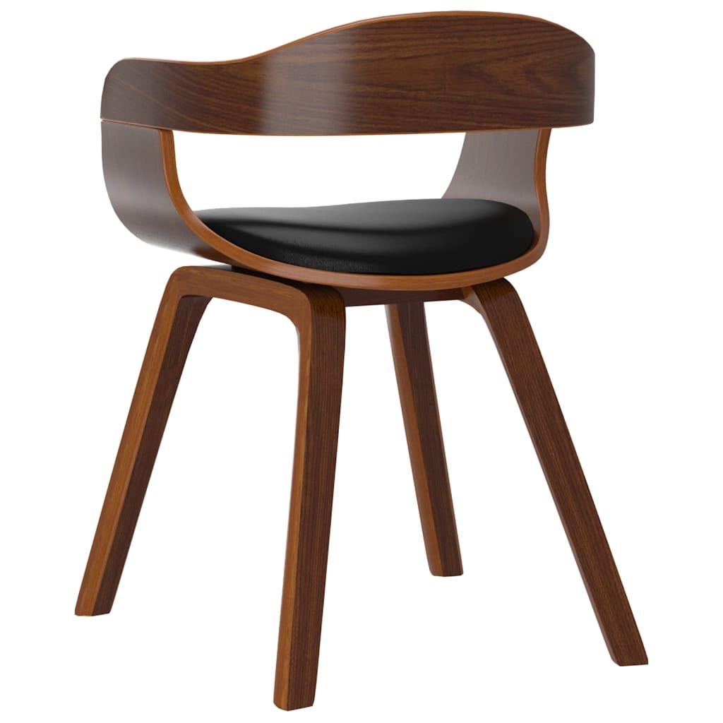 vidaXL Трапезни столове, 2 бр, черно, извито дърво и изкуствена кожа