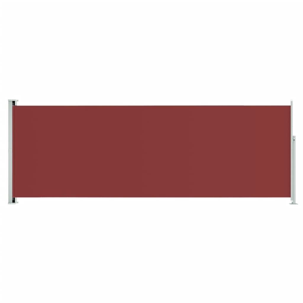 vidaXL Прибираща се дворна странична тента, 220x600 см, червена