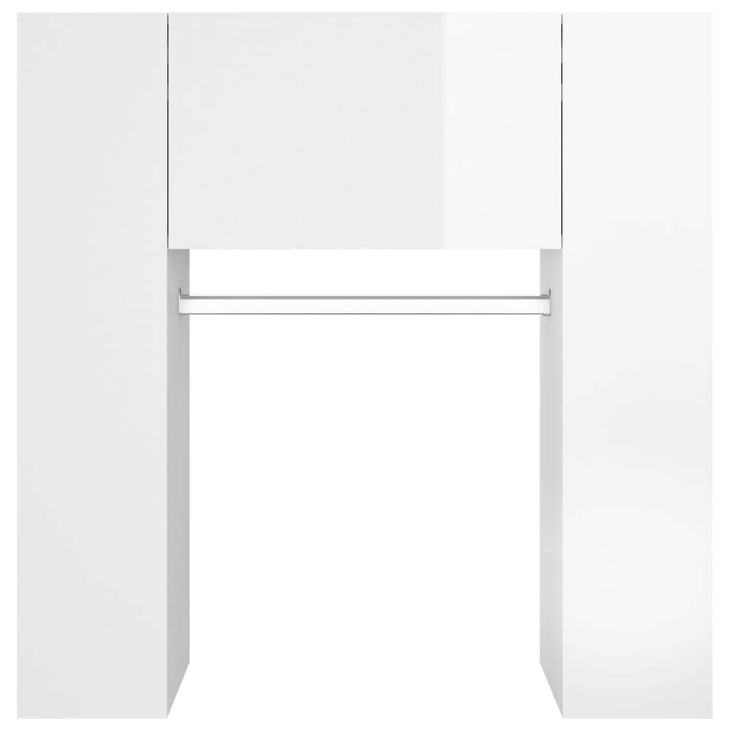 vidaXL Шкаф за антре, бял гланц, 97,5x37x99 см, инженерно дърво