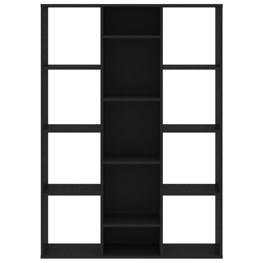vidaXL Разделител за стая/библиотека, черен, 100x24x140 см, ПДЧ