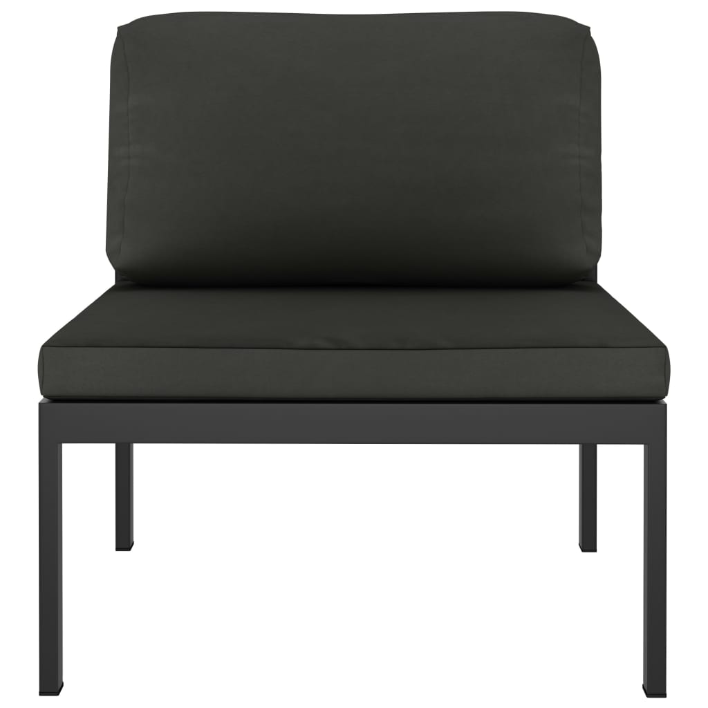 vidaXL Модулен среден диван с възглавници, алуминий, антрацит