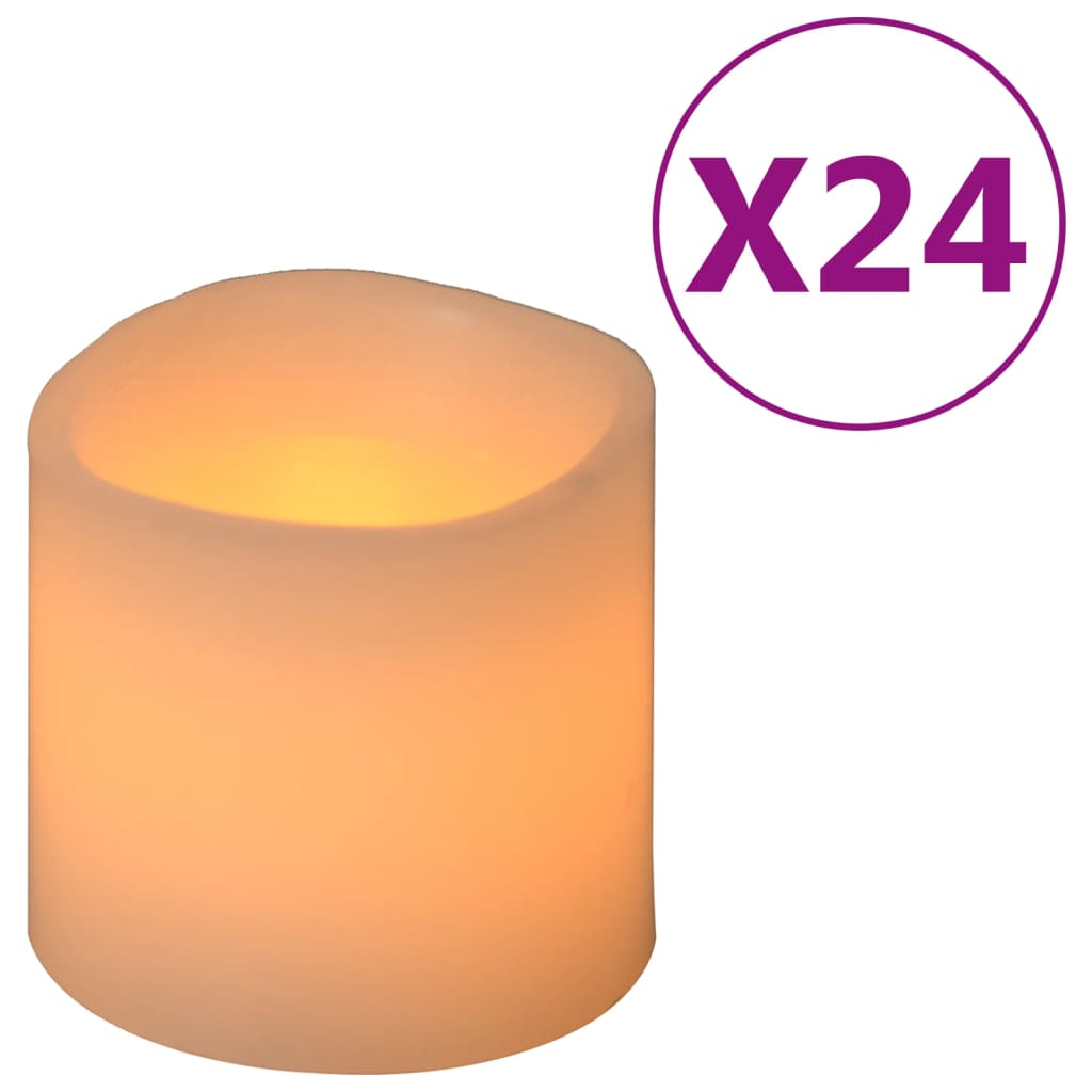 vidaXL Електрически LED свещи, 24 бр, топло бяло