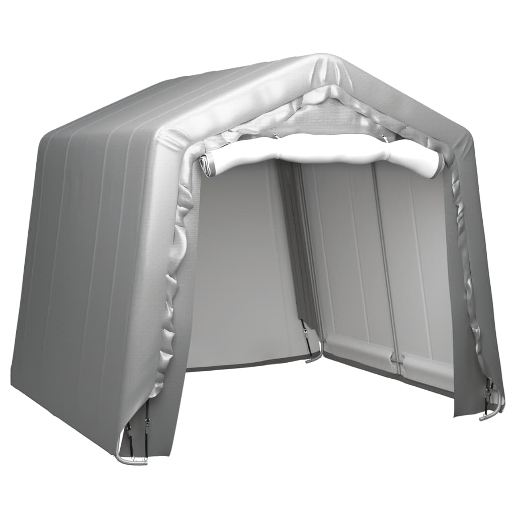 vidaXL Палатка за съхранение, 240x240 см, стомана, сива