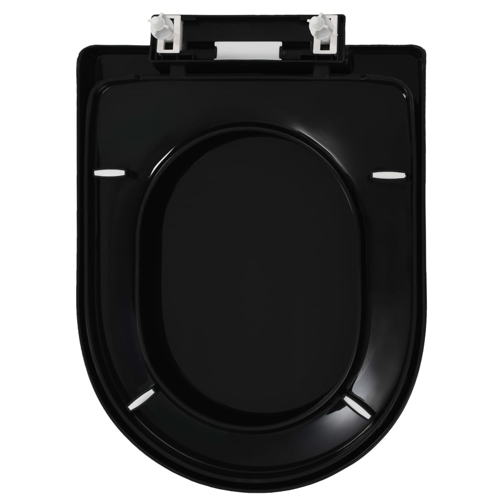 vidaXL Тоалетна седалка, плавно затваряне, бърз монтаж/демонтаж, черна