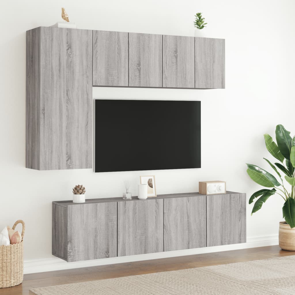 vidaXL ТВ шкаф за стенен монтаж, сив сонома, 60x30x41 см