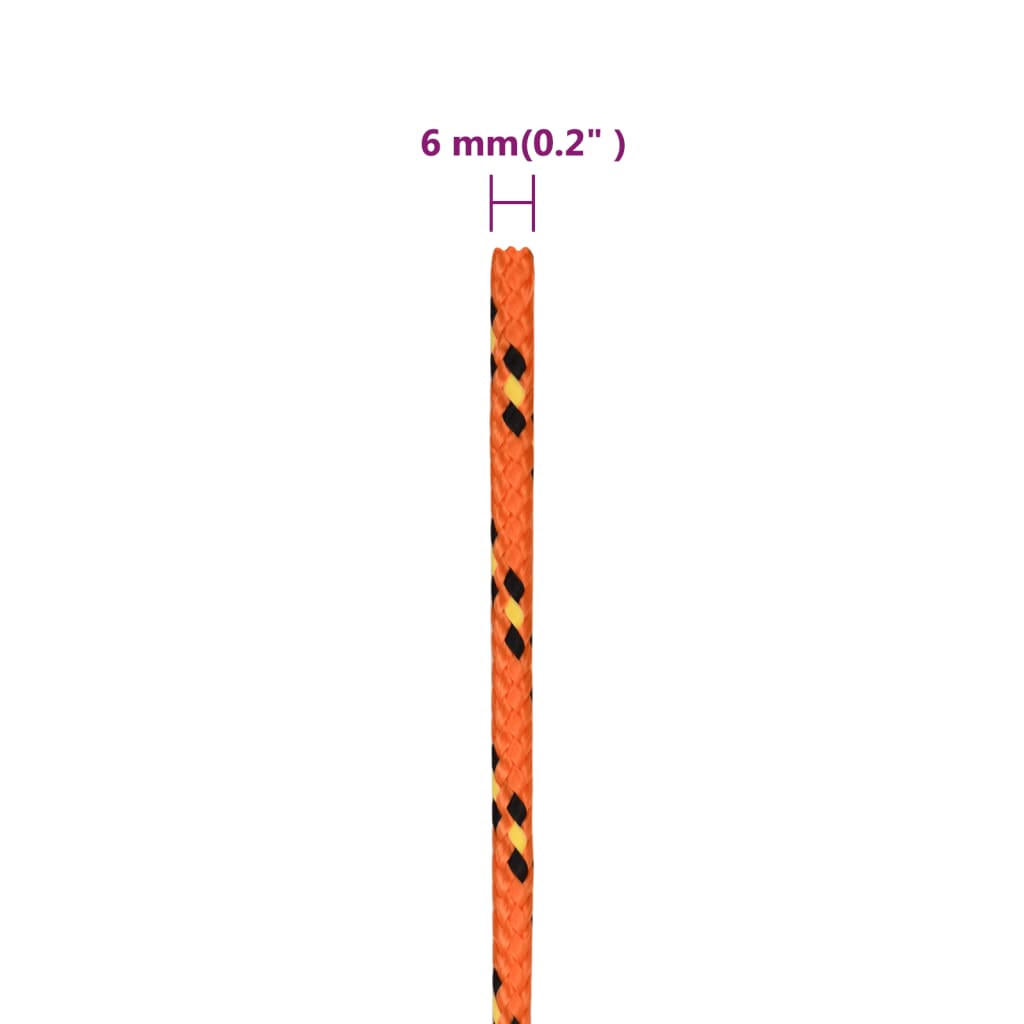 vidaXL Работно въже оранжево 6 мм 100 м полипропилен
