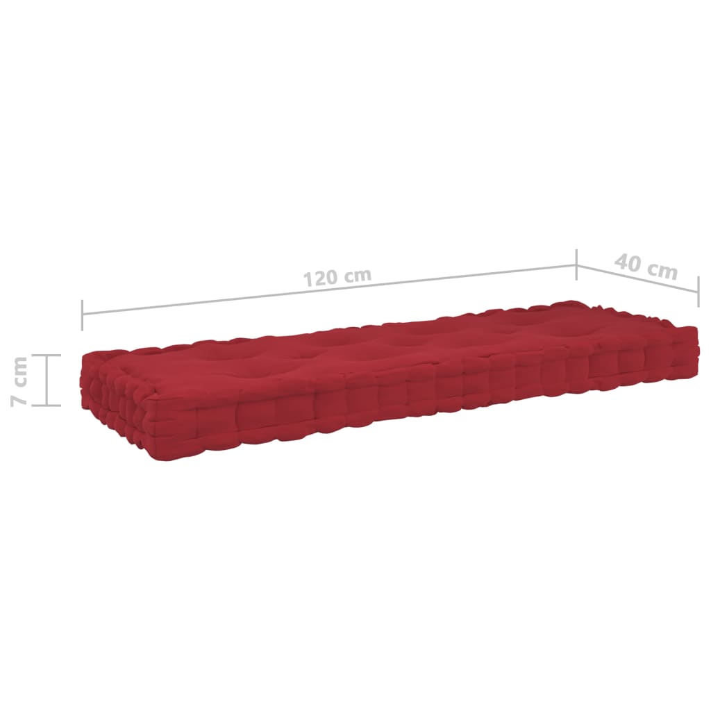 vidaXL Палетни възглавници за под, 3 бр, бордо, памук