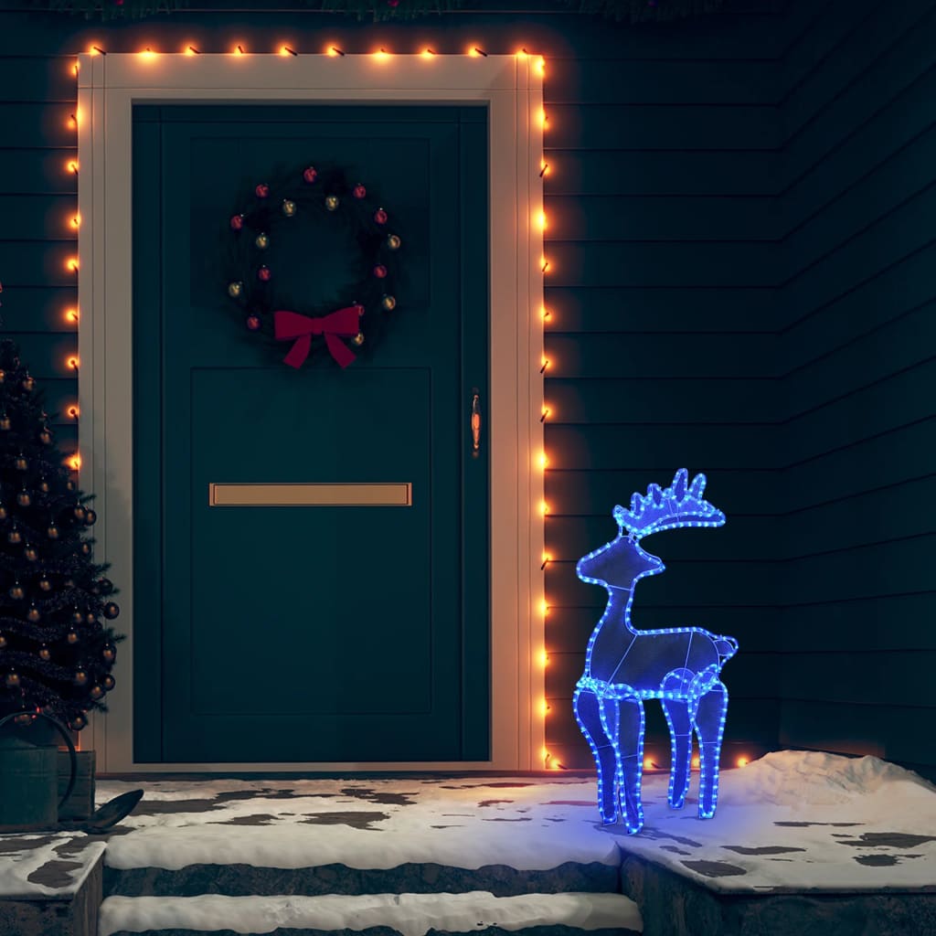 vidaXL Коледна украса северен елен с мрежа 306 LED 60x24x89 см