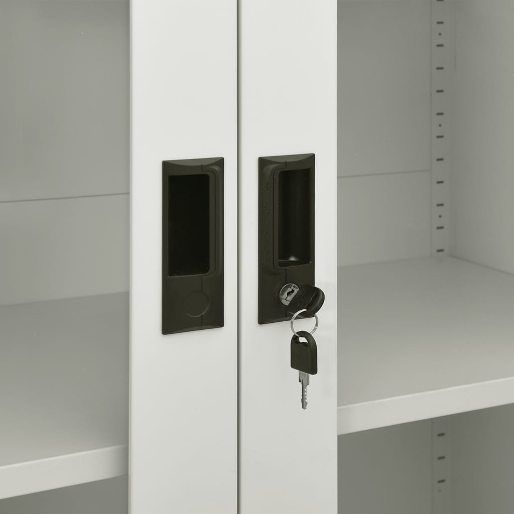 vidaXL Офис шкаф, светлосив, 90x40x180 см, стомана
