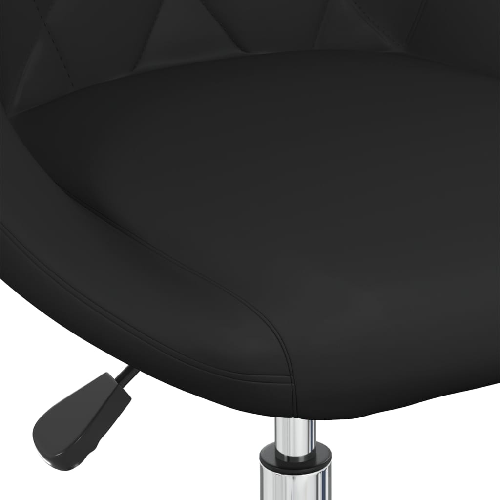 vidaXL Въртящи се трапезни столове, 4 бр, черни, изкуствена кожа